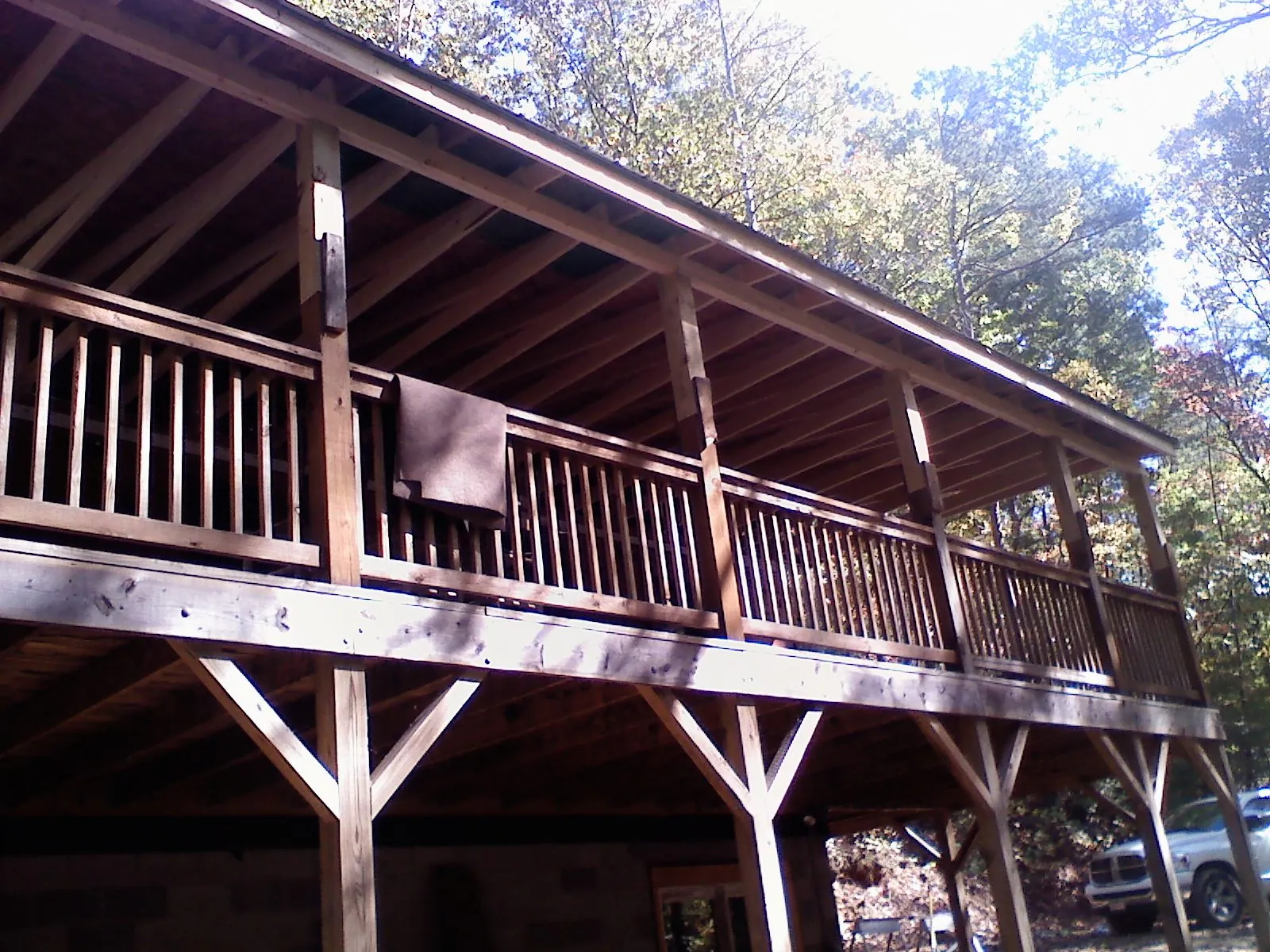 Timber framing under a new elevated porch and deck — Roof Leak Repair in Ringtown by Roofing Brothers